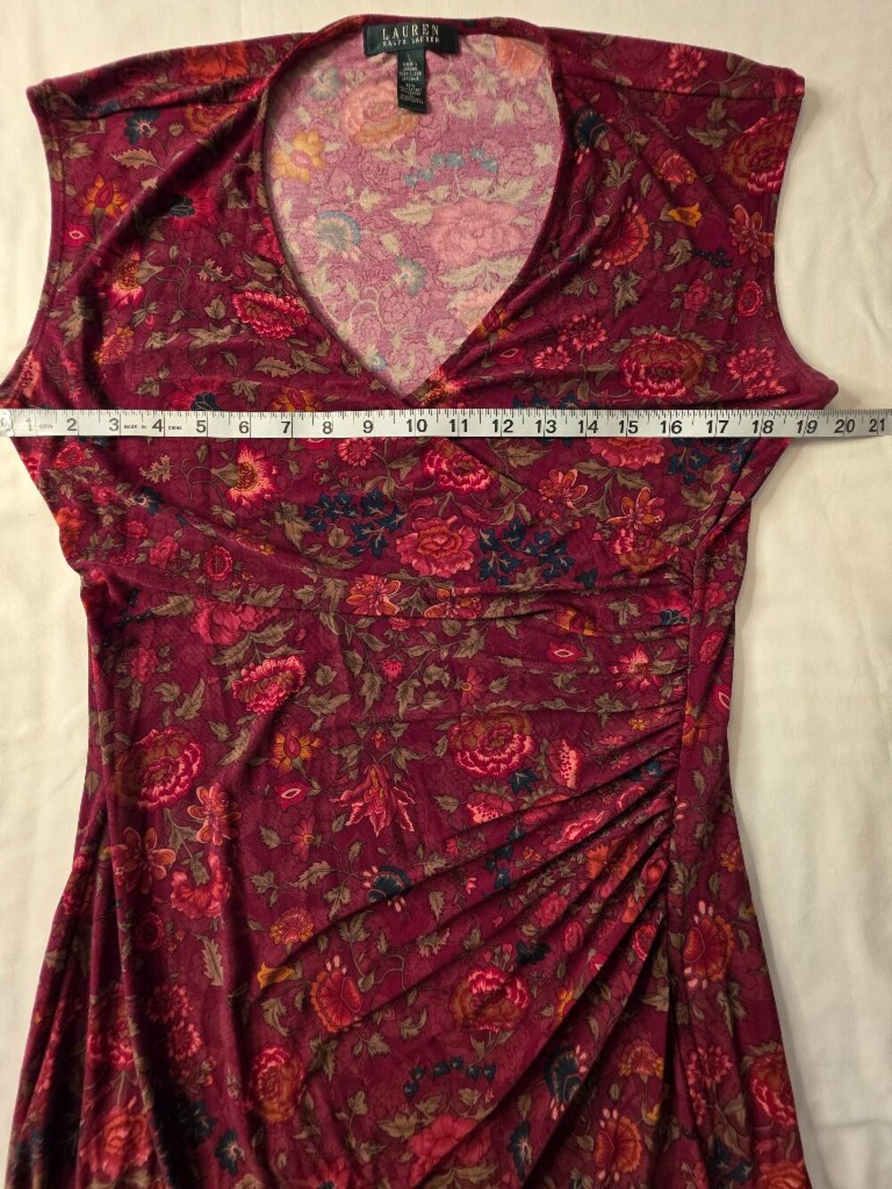 Lauren Ralph Lauren Floral Wrap Dress, Size Large - Picture 4 of 7
